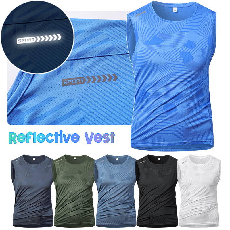 Sleeveless Undershirt - Adam koşu yansıtıcı yelek yaz nefes