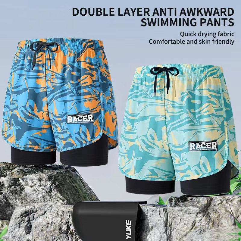 Trunk Breathable Men - Erkek mayoları yetişkin çift katmanlı çabuk