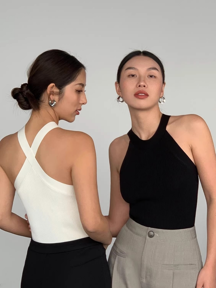 Suspender Tank Top - AOSSVIAO 2026 Yaz İnce Render Kısa